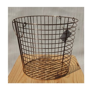 Dernière Conception Décorative En Laiton Plaqué Rond Maille fil de fer Fruits panier - Product Image 3