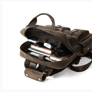 Caballo loco de cuero genuino de los hombres 14 Portátil Bolsa de ordenador portátil de cuero mochila bolso bueno Odm 3506 - Product Image 3
