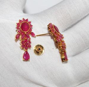Conjunto de pendientes, colgantes y collar, joyería, bañado en Oro rubí, increíble, 32gm A + - Product Image 6