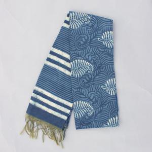Femmes Indigo Daabu Print Designer Chanderi Wholesale Scarf Stole Dupatta 100X250 Cm - Product Image 4
