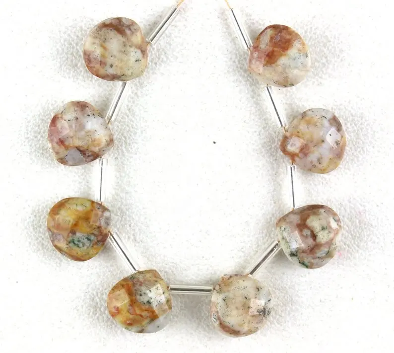 Batu Permata Jasper Alami Manik-manik Briolette Bentuk Hati Segi Murah Batu Buatan Tangan Membuat Perhiasan Indah
