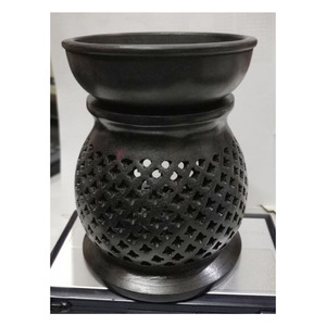 Handmade Black Soapstone Aroma Oil Burner - Product Image 1