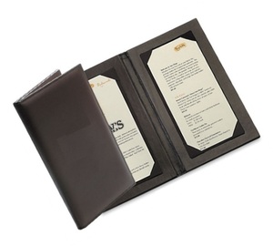 เมนูหนังใส A4ครอบคลุมโฟลเดอร์เมนูร้านอาหารที่ทนทาน3หน้าพร้อมที่รองจานและที่วางเมนู - Product Image 4