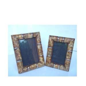 ครึ่งรอบฮอร์นฝังกรอบรูปที่มีอยู่ในภาพขนาดชาติพันธุ์ตกแต่งบ้านของขวัญแต่งงานฮอร์นกรอบกรอบรูป - Product Image 6