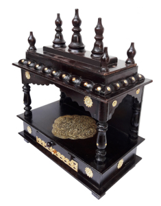 Templo de madera compacto para apartamentos | Mandir de montaje de pared hecho a mano | Pieza de decoración espiritual India para el hogar Mandir para Pooja diario - Product Image 4