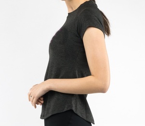 Coupe ample décontracté femmes t-shirt coton tissu à manches courtes haut d'été vêtements de tous les jours décontracté col rond confort t-shirt - Product Image 3