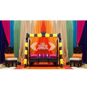 Juego de Jhula de madera de teca antigua para bodas musulmanas, muebles profesionales con decoración Mehandi, Columpio de madera tallado, accesorio de boda - Product Image 1