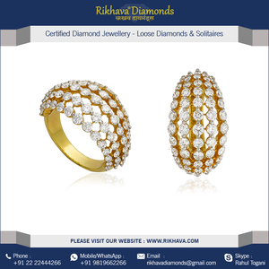 Anillos de Diamantes para Mujer en Oro Blanco de 18 Quilates con Corte Brillante Redondo y Engaste de Bisel, Joyería Elegante y de Lujo de Rikhava Diamonds - Product Image 3