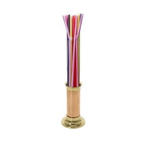 Pot à bougie rond en aluminium doré disponible, support de pilier, lanterne de luxe à bougie, prix le plus bas fabricant en Inde - Product Image 1