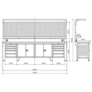 Gabinete Metálico de Acero para Herramientas de Garaje de Alta Resistencia con Panel Perforado - Product Image 4