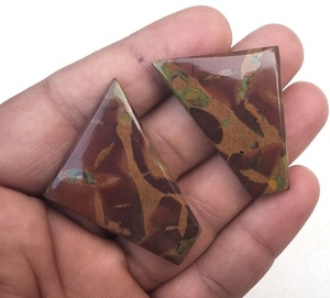 Cabujones de piedras preciosas sueltas de jaspe de fruta Natural, cabujones de alta calidad con forma elegante, 2 piezas, venta al por mayor - Product Image 6