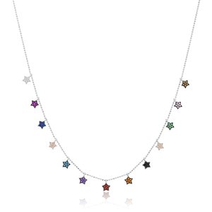 Collar de plata de ley 925 con diseño de estrella de arco iris, novedad, turco, hecho a mano, venta al por mayor - Product Image 3