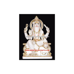 White Marble Vishwakarma <b>Statue</b> - Product Image 1