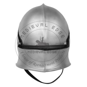 Casco de Sallet alemán Medieval de plata de alta calidad, casco gótico cerrado, casco de armadura de disfraz, fábrica India Original - Product Image 1