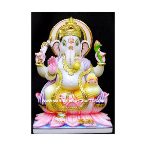 Beautiful White Marble Handmade Ganesha Statue - Product Image 1