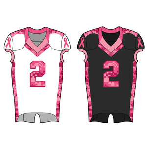 Sensibilisation au cancer 14 panneaux uniformes de football maillots de bol avant-gardistes couleurs personnalisables conceptions imprimées respirant - Product Image 1