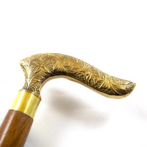 ไม้เท้าไม้แกะสลักแบบคลาสสิกพร้อมที่จับลูกบิดทองเหลืองขัดเงาสำหรับใช้ทุกวันสำหรับผู้ชายและผู้หญิงทุกวัย - Product Image 2