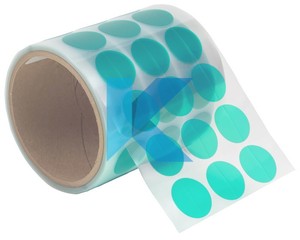 1/8" 2000 discos/rollo de cinta PET verde de poliéster puntos para anodizado de PCB electrónicas pintura en polvo revestimiento - Product Image 1