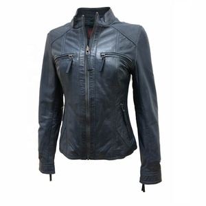Chaqueta de cuero suave y ligera para mujer moderna, ropa de calle cómoda, prendas de vestir exteriores informales con cuello levantado para ropa de estilo de vida de ciudad - Product Image 1