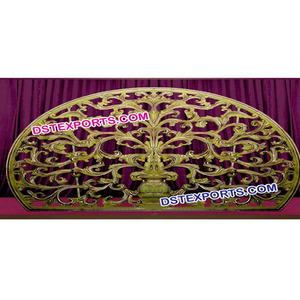 Boda musulmana media luna de marco de fibra de oro tallado Fondo etapa Panel indio de fibra de tallado de paneles de Reino Unido - Product Image 1