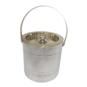 Bac à glace à Double paroi en acier inoxydable, contenant avec couvercle en laiton et string, livraison gratuite - Product Image 4