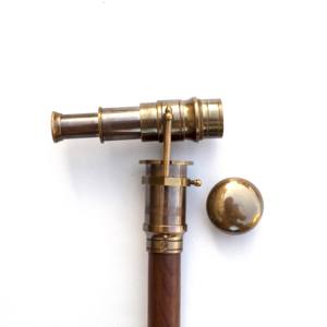 Vente chaude 38 pouces Antique Vintage canne en bois bâton de marche 1 pouce en laiton télescope bouton poignée poignée haute qualité nouveauté cadeau - Product Image 4