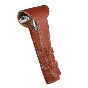 Étui de protection pour rasoir Portable noir, housse de voyage en cuir véritable pour rasoir - Product Image 2