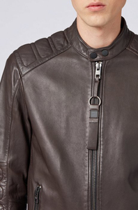 Chaqueta de cuero para hombre de color atractivo de diseño único de manga larga Producto de Venta caliente La mejor chaqueta de cuero ajustada de invierno para hombre - Product Image 4