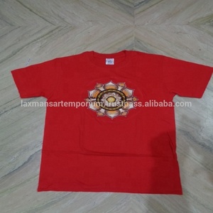 Camisetas Vintage Bordadas a Mano 100% Algodón Diseño Mandala de Diseñador Venta al por Mayor de la India Moda de Manga Corta - Product Image 3