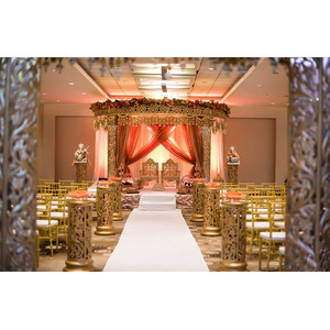Mandap dorado para matrimonio prestigioso, conjunto de Mandap de boda, fabricante, Mandap de boda de nuevo diseño a la venta - Product Image 1