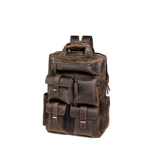 Caballo loco de cuero genuino de los hombres 14 Portátil Bolsa de ordenador portátil de cuero mochila bolso bueno Odm 3506 - Product Image 1