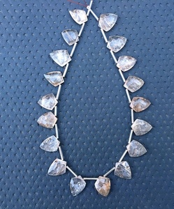 Cuentas de Briolette con forma de lujo, 1 hebra, pelo Natural de cobre, rutilo, piedras preciosas de cuarzo, venta al por mayor - Product Image 3