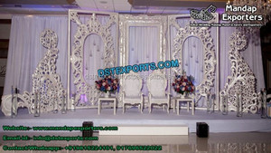 Panel de medallón metálico de estilo único para boda, Marcos traseros de escenario de estilo occidental, marcos de boda asiáticos prominentes - Product Image 4
