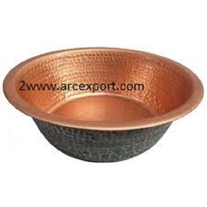 Decoración de diseño martillado de lujo Cuenco de pedicura de servicio de cobre estándar Moderno Hogar y salón de alta calidad usados - Product Image 1