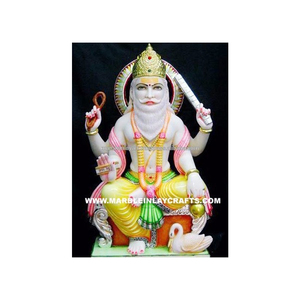 Pure White Marble Vishwakarma Statue - Product Image 1