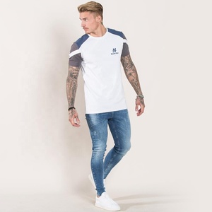 Camisetas de Hombre de Alta Calidad al por Mayor, Ropa Hip Hop, Poliéster/Algodón, Transpirable, Secado Rápido, Diseño a Rayas, Logotipo Personalizado-Hawk - Product Image 2