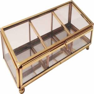 Gift Packaging Custom Shape Trinket <b>Box</b> Custom Design Christmas Gift Packaging <b>Glass</b> Brass Frame - Product Image 1