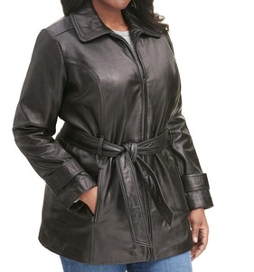 Chaqueta de motocicleta de piel de oveja de talla grande para mujer, abrigo de otoño, Tops con cremallera, decoración de botones, nueva ropa de abrigo de moda para mujer - Product Image 4