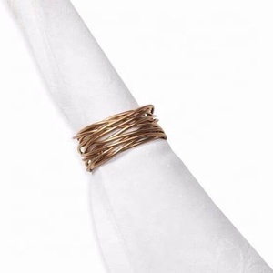 Rond de serviette en métal en laiton pour hôtel maison vaisselle décoration rond de serviette en métal pour décoration de Table de mariage porte-anneau de serviette - Product Image 1