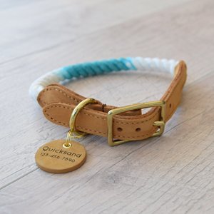 Premium Quality Teal Ombre Rope Dog <b>Collar</b> - Product Image 1