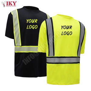 T-shirt en coton et polyester avec logo personnalisé T-shirt à manches courtes et à haute visibilité avec sécurité au travail sur la route Chemise de sécurité pour hommes - Product Image 1