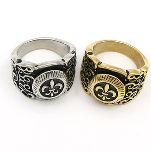 Acero inoxidable caliente retro Cuervo Cruz anillo de la flor de mariposa - Product Image 5