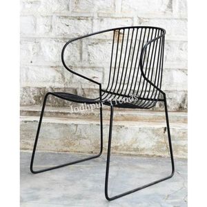 Silla de alambre de hierro y Metal industrial antigua personalizada, diseño moderno para comedor, sala de estar, hogar, oficina, cocina o uso al aire libre - Product Image 1