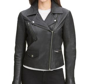 Veste de motard en cuir de mouton beige foncé pour femmes Design personnalisé Look sportif Nouveautés en gros - Product Image 5