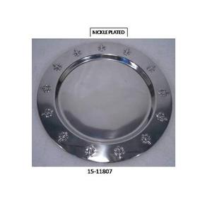 Plaque de chargeur en métal nickelé en relief et martelé pour mariage, anniversaire et autres cadeaux d'occasion - Product Image 1