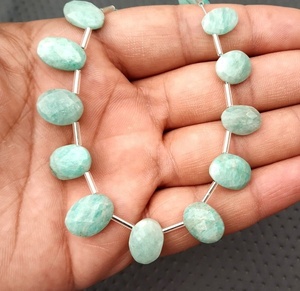 Natural Amazonite Gemstone Faceted Oval Shape Briolette Beads Making Handmade Jewelry Wholesale <b>Top</b> Quality - Product Image 5