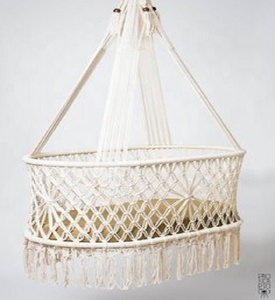 Hamac balançoire pour bébé en macramé moderne, chaise d'intérieur et d'extérieur - Meubles d'extérieur pour salon - Product Image 4