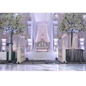 ที่สวยงามIndo-แคนาดางานแต่งงานเวทีตกแต่งอเมริกันงานแต่งงานเวทีWestern Lookสีขาวแผนกต้อนรับบริการเวที - Product Image 1