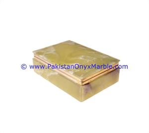 Boîte à bijoux en marbre d'onyx vert vintage, fabriquée à la main au Pakistan pour les cadeaux de mariage - Product Image 2