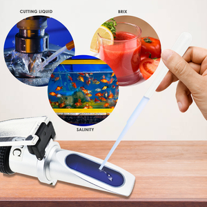 Refractómetro de tres escalas OEM con ATC para Brix 0-10%, salinidad 0-100PPT y gravedad específica 1,00-1.070 para uso marino de agua salada - Product Image 2